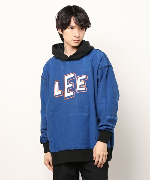 Lee（リー）の「Lee/リー　裏毛 ロゴプリント入り リバーシブル プルパーカー（パーカー・メンズ・ブラック/グレー/グリーン・LARGE/MEDIUM/X-LARGE）」の7枚目の写真