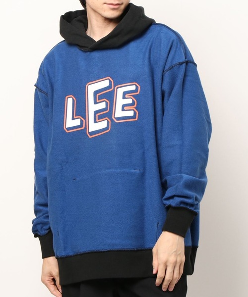 Lee（リー）の「Lee/リー　裏毛 ロゴプリント入り リバーシブル プルパーカー（パーカー・メンズ・ブラック/グレー/グリーン・LARGE/MEDIUM/X-LARGE）」の2枚目の写真