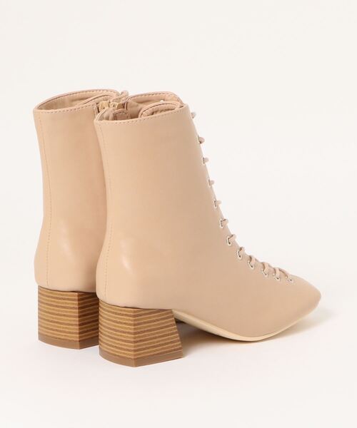 Shoes in Closet（シューズインクローゼット）の「軽量 スクエアトゥ レースアップ ブーツ 1868WB（ブーツ・レディース・アイボリー/ブラック/ダークブラウン/ベージュ・3L/M/XS/L/LL/S）」の5枚目の写真