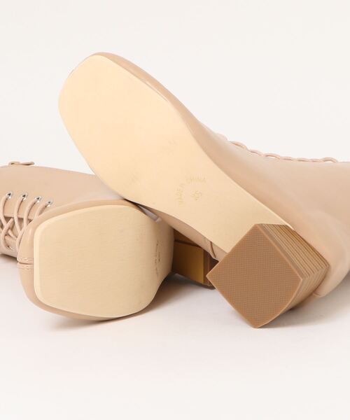 Shoes in Closet（シューズインクローゼット）の「軽量 スクエアトゥ レースアップ ブーツ 1868WB（ブーツ・レディース・アイボリー/ブラック/ダークブラウン/ベージュ・3L/M/XS/L/LL/S）」の6枚目の写真