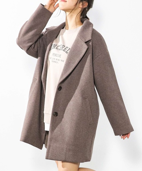 Honeys（ハニーズ）の「テーラーコート（テーラードジャケット・レディース・ライトグレー/ブラウン/ライトベージュ/ブラック/アイボリー・M/L）」の4枚目の写真