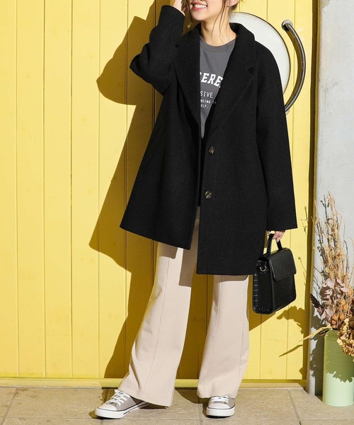 Honeys（ハニーズ）の「テーラーコート（テーラードジャケット・レディース・ライトグレー/ブラウン/ライトベージュ/ブラック/アイボリー・M/L）」の11枚目の写真