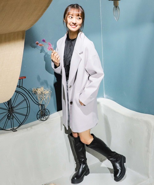 Honeys（ハニーズ）の「テーラーコート（テーラードジャケット・レディース・ライトグレー/ブラウン/ライトベージュ/ブラック/アイボリー・M/L）」の19枚目の写真