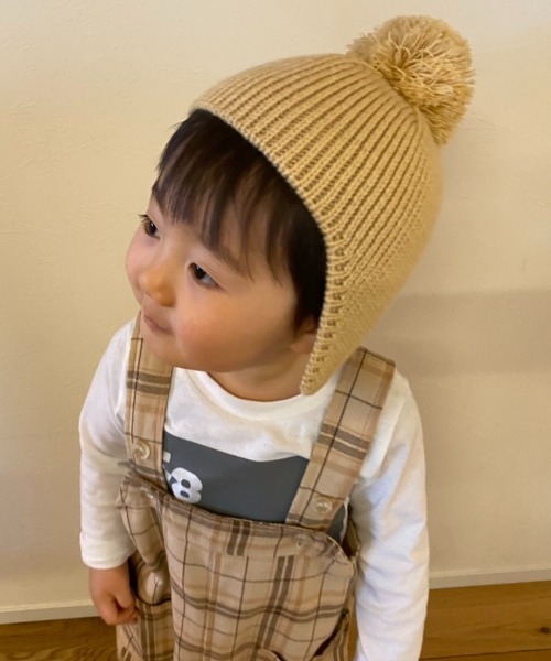 LITTLE GRIN BUDDY(リトル グリンバディ)の「【LITTLE GRIN BUDDY/リトルグリンバディ】【ベビー】耳当て付きニット帽/Baby Simply Mimi Watch(ニットキャップ/ビーニー・キッズ・ベージュ/グリーン/ピンク・50)」の5枚目の写真