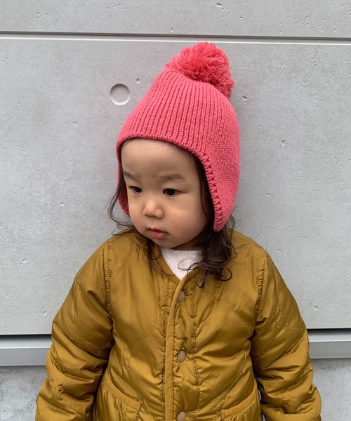 LITTLE GRIN BUDDY(リトル グリンバディ)の「【LITTLE GRIN BUDDY/リトルグリンバディ】【ベビー】耳当て付きニット帽/Baby Simply Mimi Watch(ニットキャップ/ビーニー・キッズ・ベージュ/グリーン/ピンク・50)」の7枚目の写真