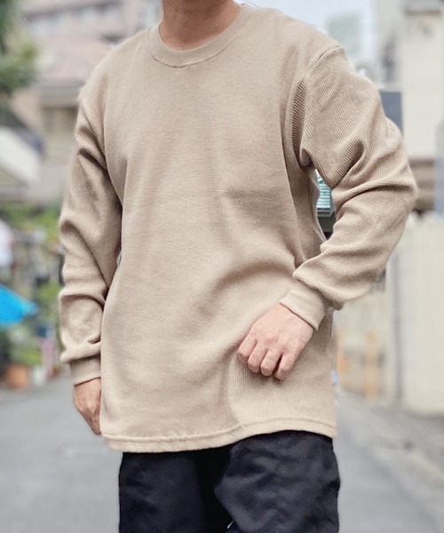 PRO CLUB （プロクラブ）の「PRO CLUB (プロクラブ) / ヘビーウェイト サーマル ワッフル ロンT 8.1オンス / Heavyweight Cotton Long Sleeve Thermal Top（Tシャツ/カットソー・メンズ・ホワイト/ブラック/ベージュ/グレー/チャコールグレー/ネイビー/ブラウン・L/XL/M/XXL/3XL）」の17枚目の写真