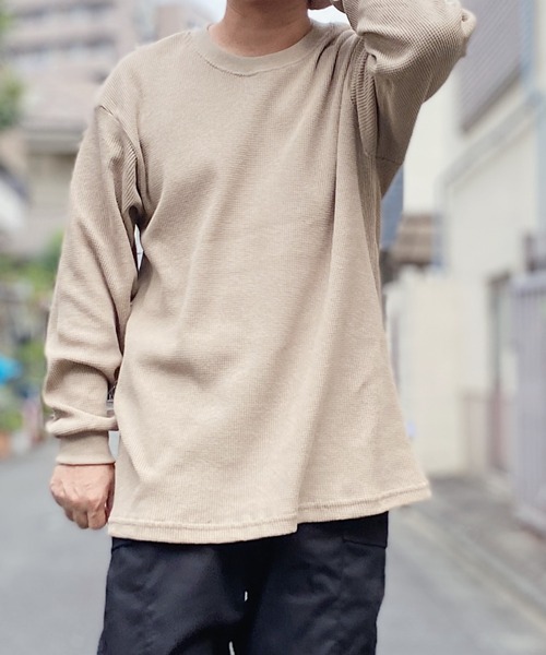 PRO CLUB （プロクラブ）の「PRO CLUB (プロクラブ) / ヘビーウェイト サーマル ワッフル ロンT 8.1オンス / Heavyweight Cotton Long Sleeve Thermal Top（Tシャツ/カットソー・メンズ・ホワイト/ブラック/ベージュ/グレー/チャコールグレー/ネイビー/ブラウン・L/XL/M/XXL/3XL）」の16枚目の写真