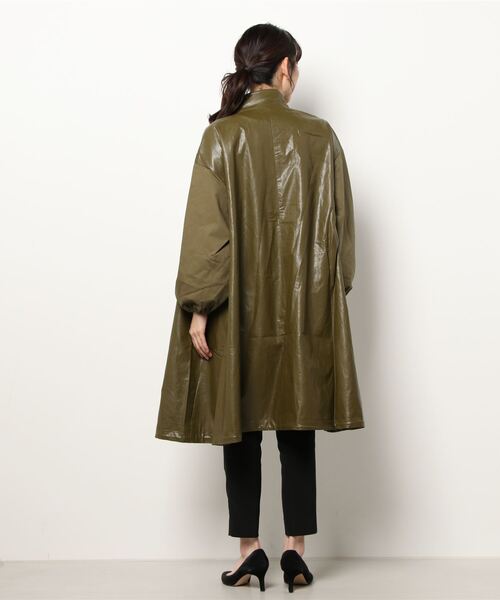 NICOLE white（ニコルホワイト）の「フェイクレザー スタンドコート（その他アウター・レディース・キャメル/カーキ/グレー・FREE）」の6枚目の写真