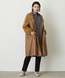 NICOLE white | フェイクレザー スタンドコート(その他アウター)