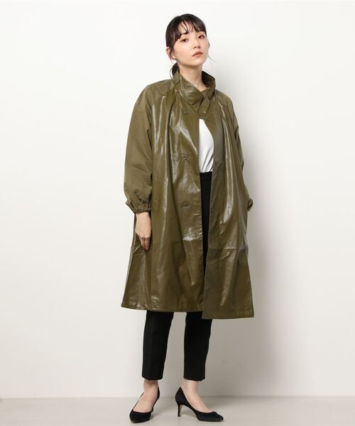 NICOLE white（ニコルホワイト）の「フェイクレザー スタンドコート（その他アウター・レディース・キャメル/カーキ/グレー・FREE）」の17枚目の写真
