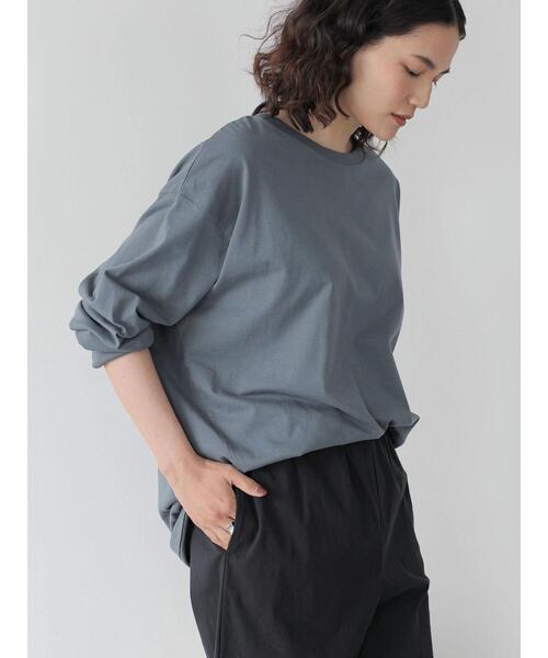 AMERICAN HOLIC（アメリカンホリック）の「★コクーンカットプルオーバー（Tシャツ/カットソー・レディース・モカ/オフホワイト/ライトカーキ/ブルー/ブラック・L/S/M）」の13枚目の写真