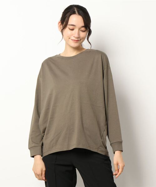 AMERICAN HOLIC（アメリカンホリック）の「★コクーンカットプルオーバー（Tシャツ/カットソー・レディース・モカ/オフホワイト/ライトカーキ/ブルー/ブラック・L/S/M）」の9枚目の写真