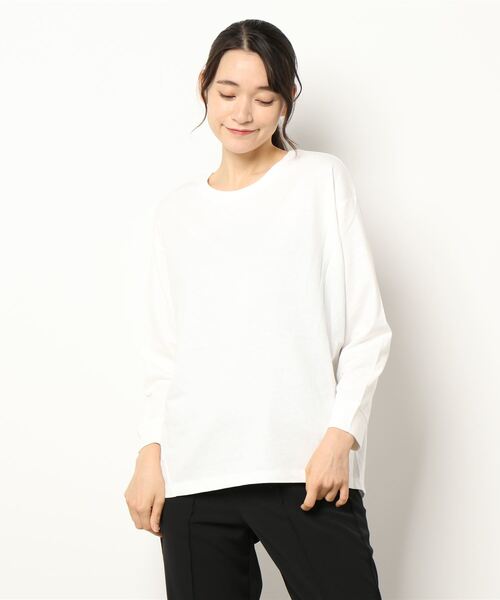 AMERICAN HOLIC（アメリカンホリック）の「★コクーンカットプルオーバー（Tシャツ/カットソー・レディース・モカ/オフホワイト/ライトカーキ/ブルー/ブラック・L/S/M）」の11枚目の写真