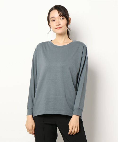 AMERICAN HOLIC（アメリカンホリック）の「★コクーンカットプルオーバー（Tシャツ/カットソー・レディース・モカ/オフホワイト/ライトカーキ/ブルー/ブラック・L/S/M）」の8枚目の写真