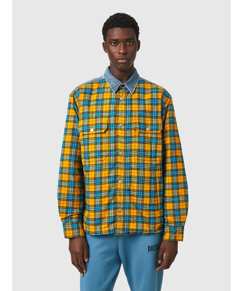 DIESEL（ディーゼル）の「メンズ チェック シャツ 異素材ミックス リバーシブル（シャツ/ブラウス・メンズ・マスタード・X-LARGE/X-SMALL/XX-LARGE/SMALL/LARGE/MEDIUM）」の11枚目の写真
