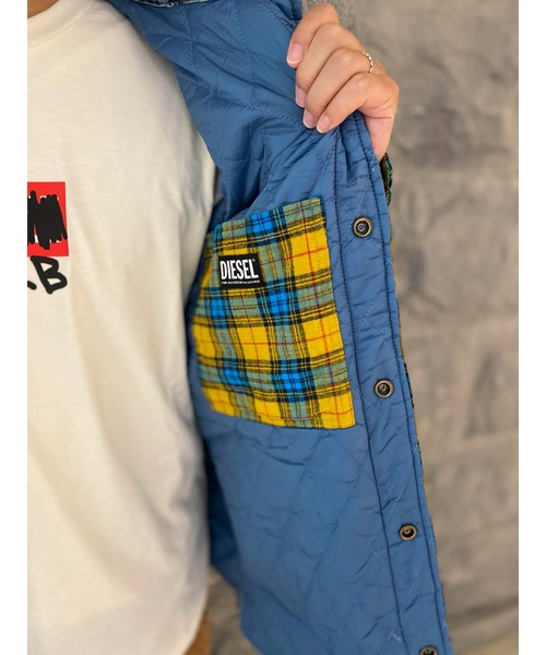 DIESEL（ディーゼル）の「メンズ チェック シャツ 異素材ミックス リバーシブル（シャツ/ブラウス・メンズ・マスタード・X-LARGE/X-SMALL/XX-LARGE/SMALL/LARGE/MEDIUM）」の9枚目の写真