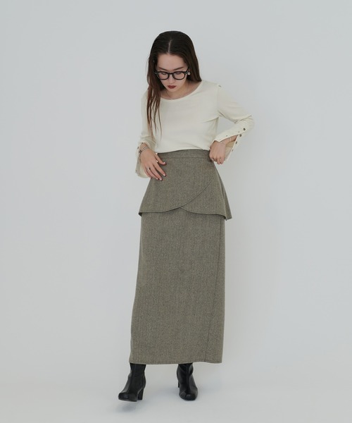 TINA：JOJUN（ティーナジョジュン）の「チューリップ スカート TINA：JOJUN（スカート・レディース・ブラック/ダークブラウン/グレイッシュベージュ・S/M）」の6枚目の写真