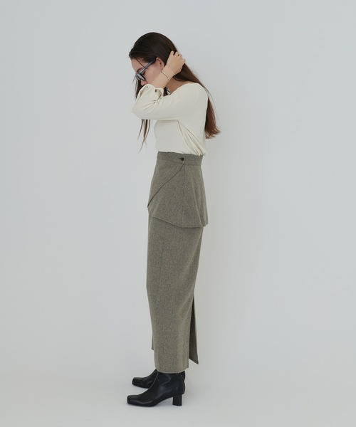 TINA：JOJUN（ティーナジョジュン）の「チューリップ スカート TINA：JOJUN（スカート・レディース・ブラック/ダークブラウン/グレイッシュベージュ・S/M）」の7枚目の写真