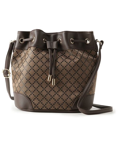 DRESKIP（ドレスキップ）の「◆ジャカード口絞りショルダー（ショルダーバッグ・レディース・ブラック系4/ブラウン系5/ブラウン系6・00）」の3枚目の写真