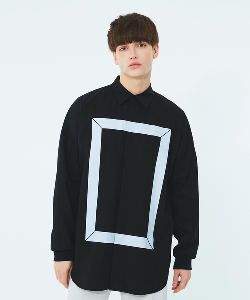 フレームドロップショルダーリブシャツ