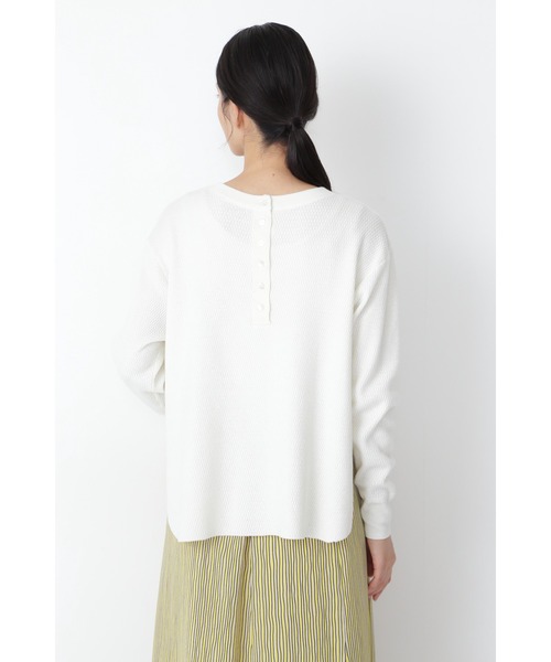 human woman（ヒューマンウーマン）の「◆サーマルニットプルオーバー（ニット/セーター・レディース・ホワイト/ライトグリーン・MEDIUM）」の9枚目の写真