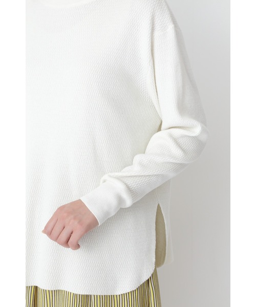 human woman（ヒューマンウーマン）の「◆サーマルニットプルオーバー（ニット/セーター・レディース・ホワイト/ライトグリーン・MEDIUM）」の3枚目の写真