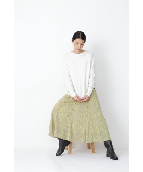 human woman（ヒューマンウーマン）の「◆サーマルニットプルオーバー（ニット/セーター・レディース・ホワイト/ライトグリーン・MEDIUM）」の14枚目の写真