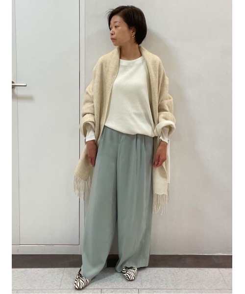 human woman（ヒューマンウーマン）の「◆サーマルニットプルオーバー（ニット/セーター・レディース・ホワイト/ライトグリーン・MEDIUM）」の18枚目の写真