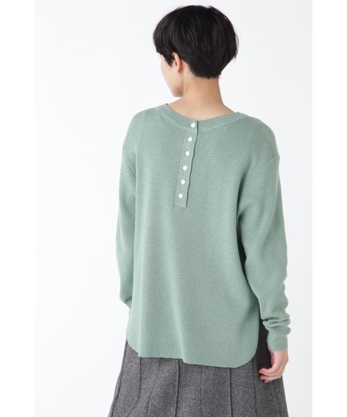 human woman（ヒューマンウーマン）の「◆サーマルニットプルオーバー（ニット/セーター・レディース・ホワイト/ライトグリーン・MEDIUM）」の17枚目の写真