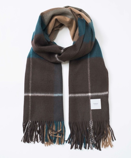 elegancese（エレガンセーゼ）の「【elegancese】check wave British Garden ピュアカシミヤ100%チェックマフラー pure cashmere EL03 エレガンセーゼ カシミア（マフラー・レディース・ホワイト/ブラック/グレー/レッド/イエロー/ブラウン/ブルー/グリーン・FREE）」の4枚目の写真