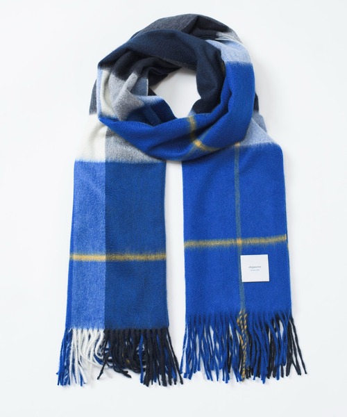 elegancese（エレガンセーゼ）の「【elegancese】check wave British Garden ピュアカシミヤ100%チェックマフラー pure cashmere EL03 エレガンセーゼ カシミア（マフラー・レディース・ホワイト/ブラック/グレー/レッド/イエロー/ブラウン/ブルー/グリーン・FREE）」の6枚目の写真