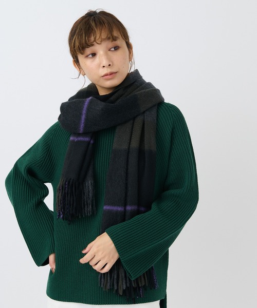 elegancese（エレガンセーゼ）の「【elegancese】check wave British Garden ピュアカシミヤ100%チェックマフラー pure cashmere EL03 エレガンセーゼ カシミア（マフラー・レディース・ホワイト/ブラック/グレー/レッド/イエロー/ブラウン/ブルー/グリーン・FREE）」の17枚目の写真