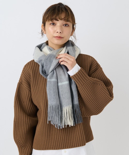 elegancese（エレガンセーゼ）の「【elegancese】check wave British Garden ピュアカシミヤ100%チェックマフラー pure cashmere EL03 エレガンセーゼ カシミア（マフラー・レディース・ホワイト/ブラック/グレー/レッド/イエロー/ブラウン/ブルー/グリーン・FREE）」の16枚目の写真