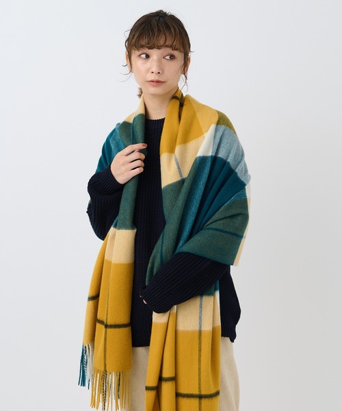 elegancese（エレガンセーゼ）の「【elegancese】check wave British Garden ピュアカシミヤ100%チェックマフラー pure cashmere EL03 エレガンセーゼ カシミア（マフラー・レディース・ホワイト/ブラック/グレー/レッド/イエロー/ブラウン/ブルー/グリーン・FREE）」の15枚目の写真