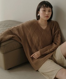 【WEB限定】ケーブル編みニットトップス