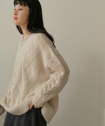 Bab | 【WEB限定】ケーブル編みニットトップス(ニット/セーター)