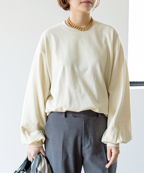 超美品❣️IENA 今期完売 CO/PE ボリュームスリーブプルオーバー 2WAYボリュームスリーブプルオーバー（ニット／セーター）｜SLOBE IENA