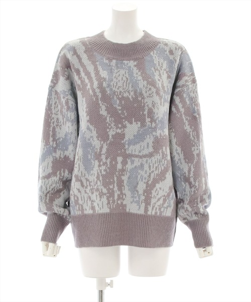 clear（クリア）の「マーブル柄ジャカードニットトップス（ニット