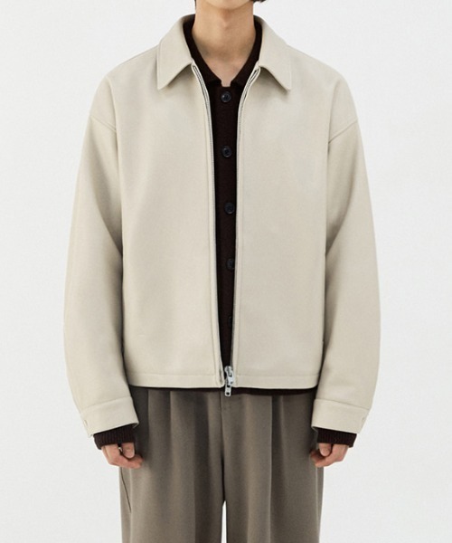 VIVASTUDIO（ビバスタジオ）の「NEW OVER FIT SINGLE RIDERS JACKET（ライダースジャケット・メンズ・アイボリー/ブラック・MEDIUM/LARGE）」の2枚目の写真