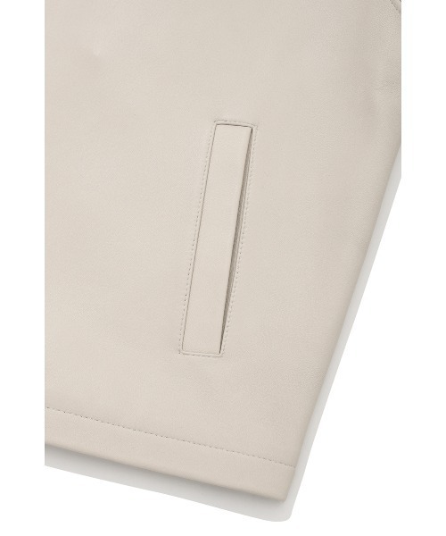 VIVASTUDIO（ビバスタジオ）の「NEW OVER FIT SINGLE RIDERS JACKET（ライダースジャケット・メンズ・アイボリー/ブラック・MEDIUM/LARGE）」の5枚目の写真