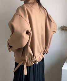 ギャザーリボンメルトンショートコート