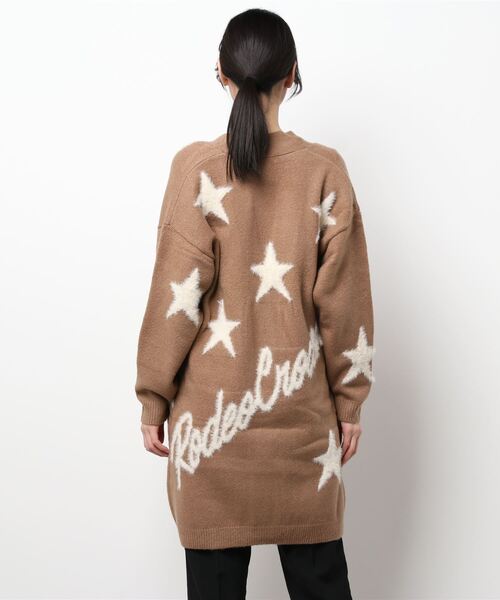 Rodeo Crowns（ロデオクラウンズ）の「【WEB限定】STARﾛﾝｸﾞﾆｯﾄｶｰﾃﾞｨｶﾞﾝ（カーディガン/ボレロ・レディース・ブラック/ベージュ/ネイビー・FREE）」の6枚目の写真