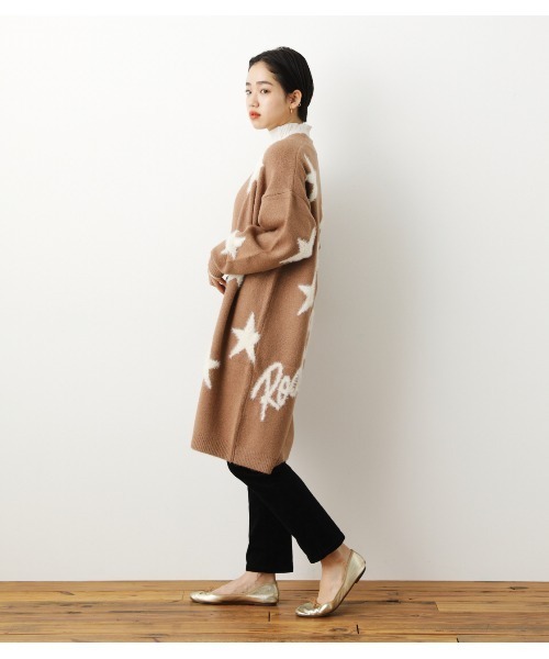 Rodeo Crowns（ロデオクラウンズ）の「【WEB限定】STARﾛﾝｸﾞﾆｯﾄｶｰﾃﾞｨｶﾞﾝ（カーディガン/ボレロ・レディース・ブラック/ベージュ/ネイビー・FREE）」の16枚目の写真