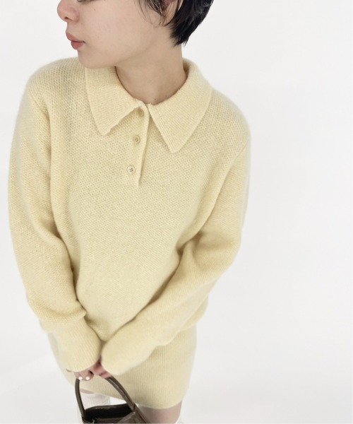 EDIT. FOR LULU（エディットフォールル）の「モヘヤナイロンポロ2WAY ワンピース（ワンピース・レディース・ネイビー/サックスブルー/イエロー・FREE）」の8枚目の写真