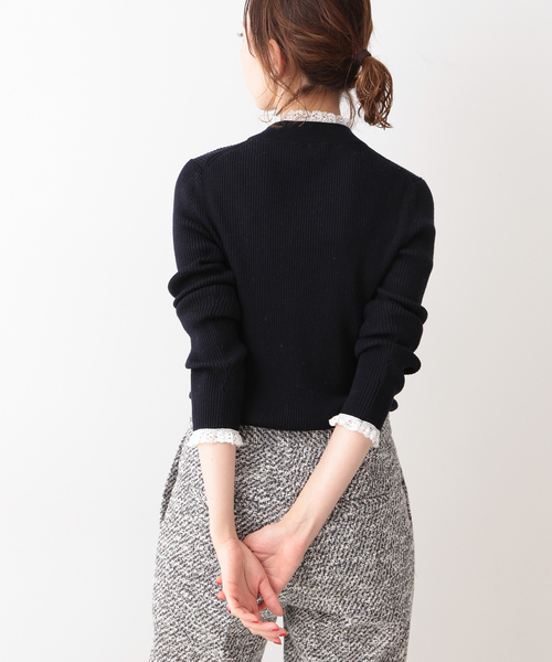 IENA(イエナ)の「《追加》ファインウールレースツキハイネックリブプルオーバー◆(ニット/セーター・レディース・ホワイト系/チャコールグレー/ネイビー・FREE)」の18枚目の写真