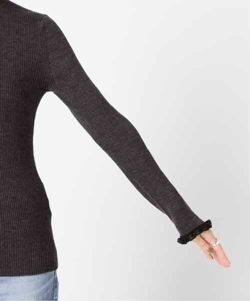 【新品タグ付き】イエナ ファインウール レースツキ ハイネックリブ プルオーバー セール】ファインウールレースツキハイネックリブプルオーバー