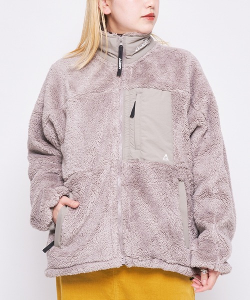 GERRY(ジェリー)の「【GERRY/ジェリー】ボアハーフジャケット(ブルゾン・レディース・グレー/オフホワイト/ブラック・SMALL)」の1枚目の写真