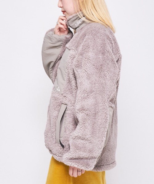 GERRY(ジェリー)の「【GERRY/ジェリー】ボアハーフジャケット(ブルゾン・レディース・グレー/オフホワイト/ブラック・SMALL)」の8枚目の写真