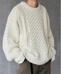 y/m by れぽすけ | アランケーブルニット(ニット/セーター)