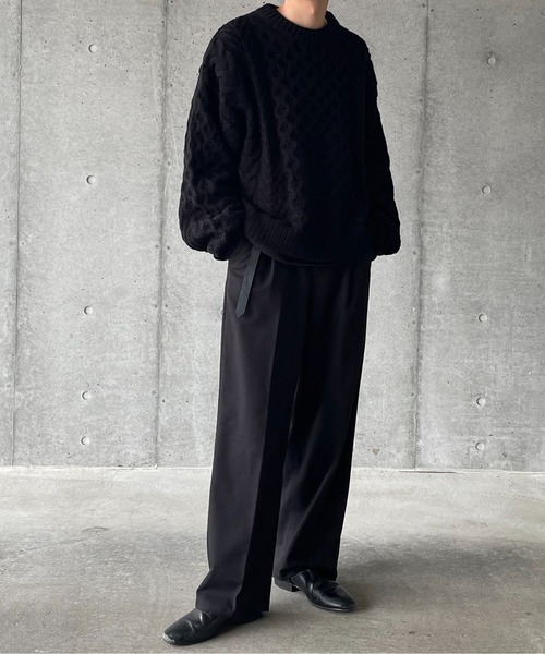 y/m by れぽすけ(イムバイレポスケ)の「アランケーブルニット(ニット/セーター・メンズ・オフホワイト/ブラック・MEDIUM/LARGE)」の19枚目の写真